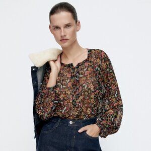 ZARA FLORAL PRINT BLOUSE